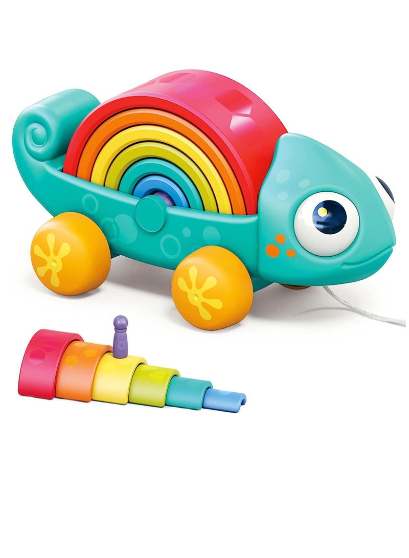 Creative And Learning Educational Toys Rainbow Stacker Toy - Crawling Toys - Push and Pull Baby Toys - Toddler Toy Gifts for 1 2 3 4 Years old Children / Boys / Girls 27x14x12cm