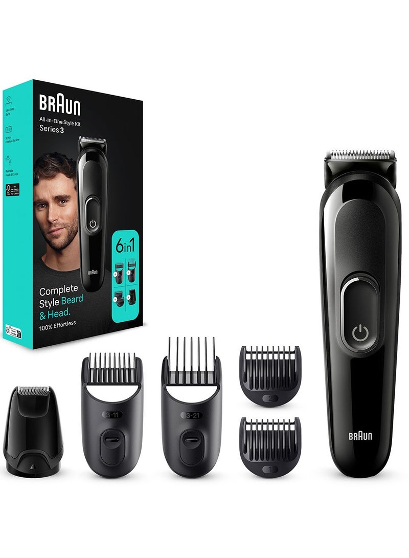 6 In 1 Style Kit With 3 Ultra-Sharp Metal Blades, Ni-MH Battery, Wet And Dry - MGK 3410 Black