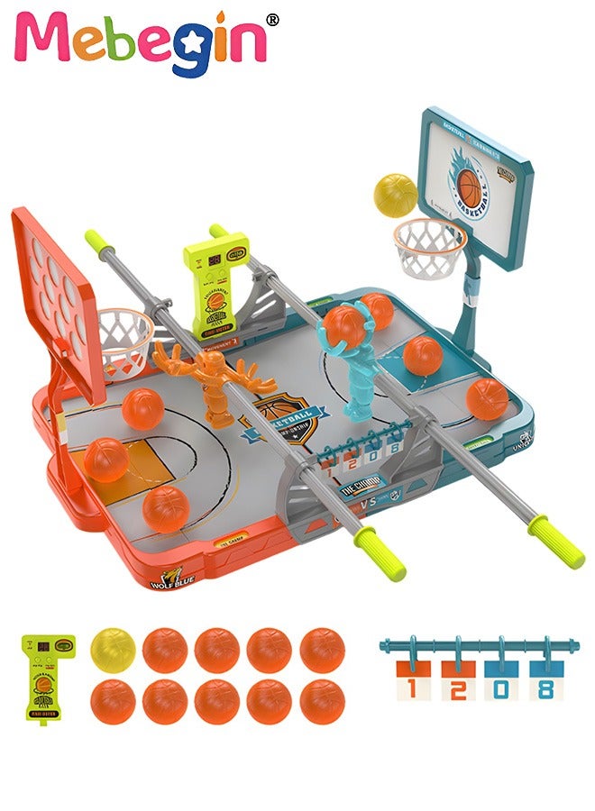Basketball Shooting Game Toy, Desktop Table Basketball Games Set with Basketball Court, Move Basket, Timer and Score Fun Sports Novelty Toy for Birthday Gifts