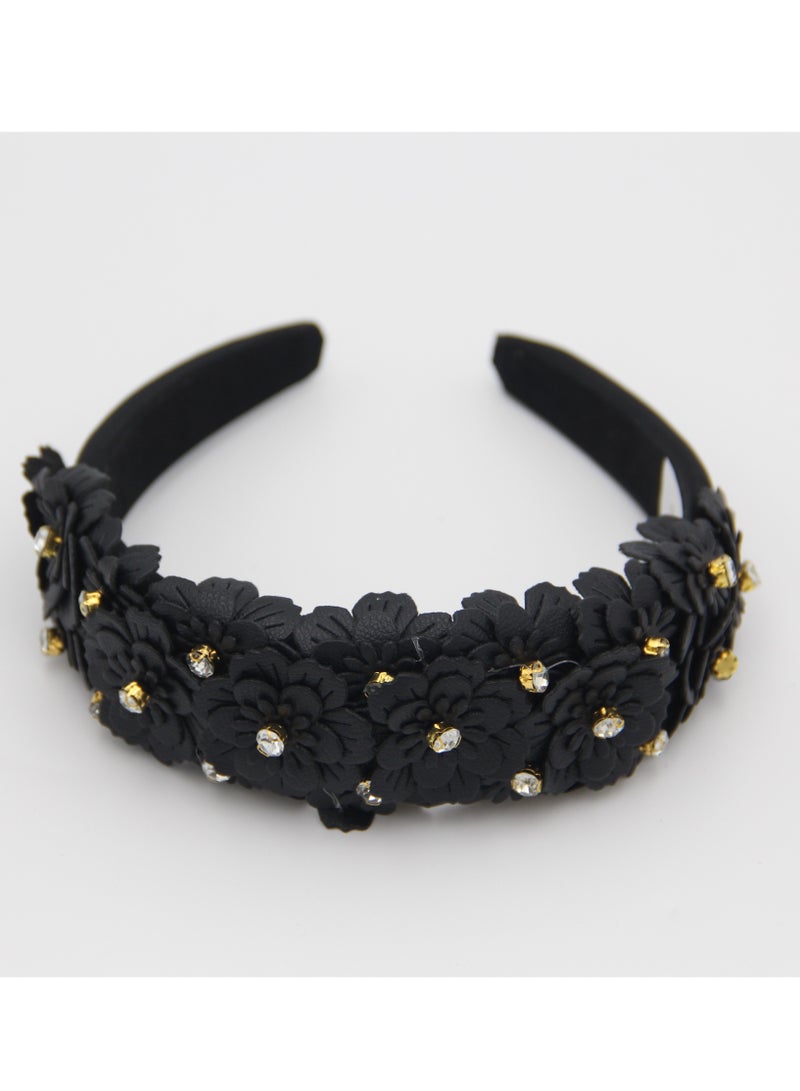 Headband Camomile For Women's and  Girls Dark Black