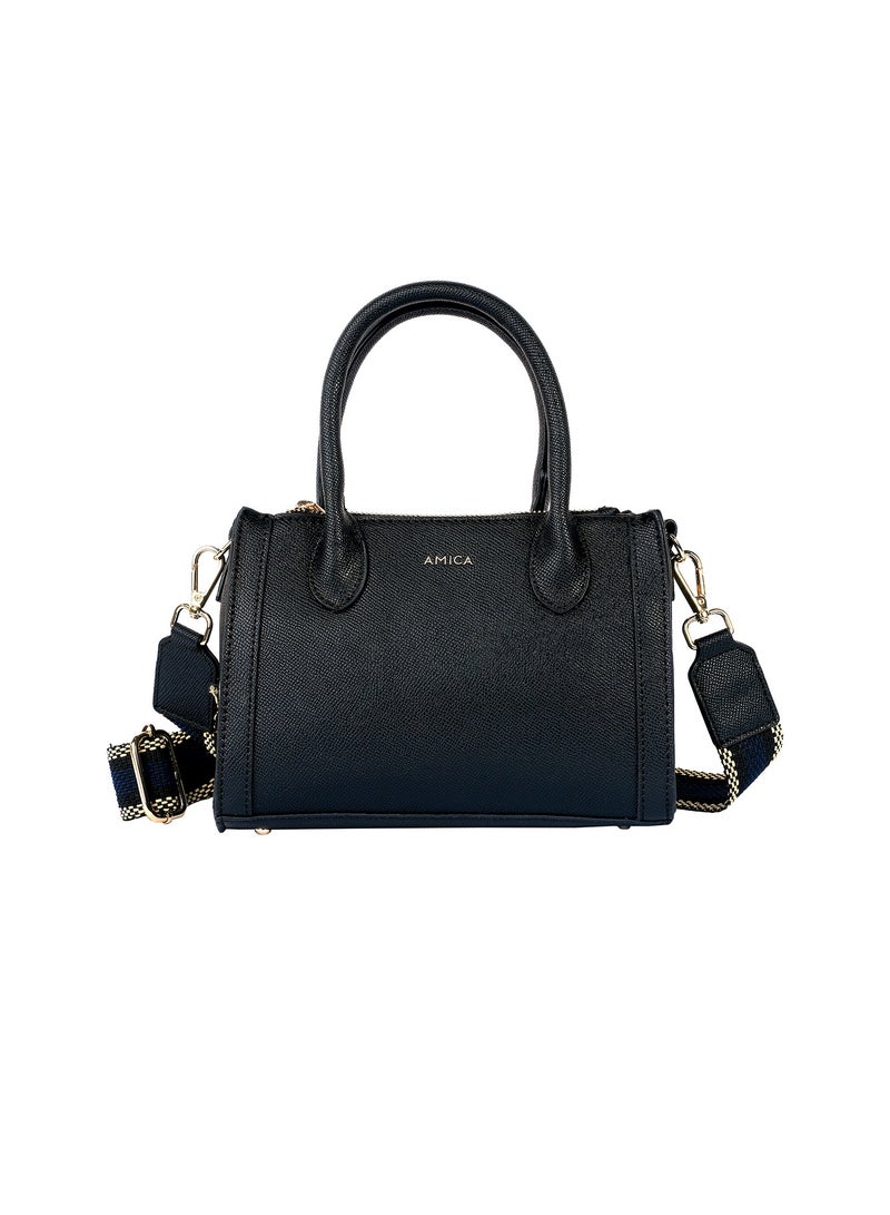 Elora Women's Leather Women's Shoulder Crossbody Bag with Woven Strap