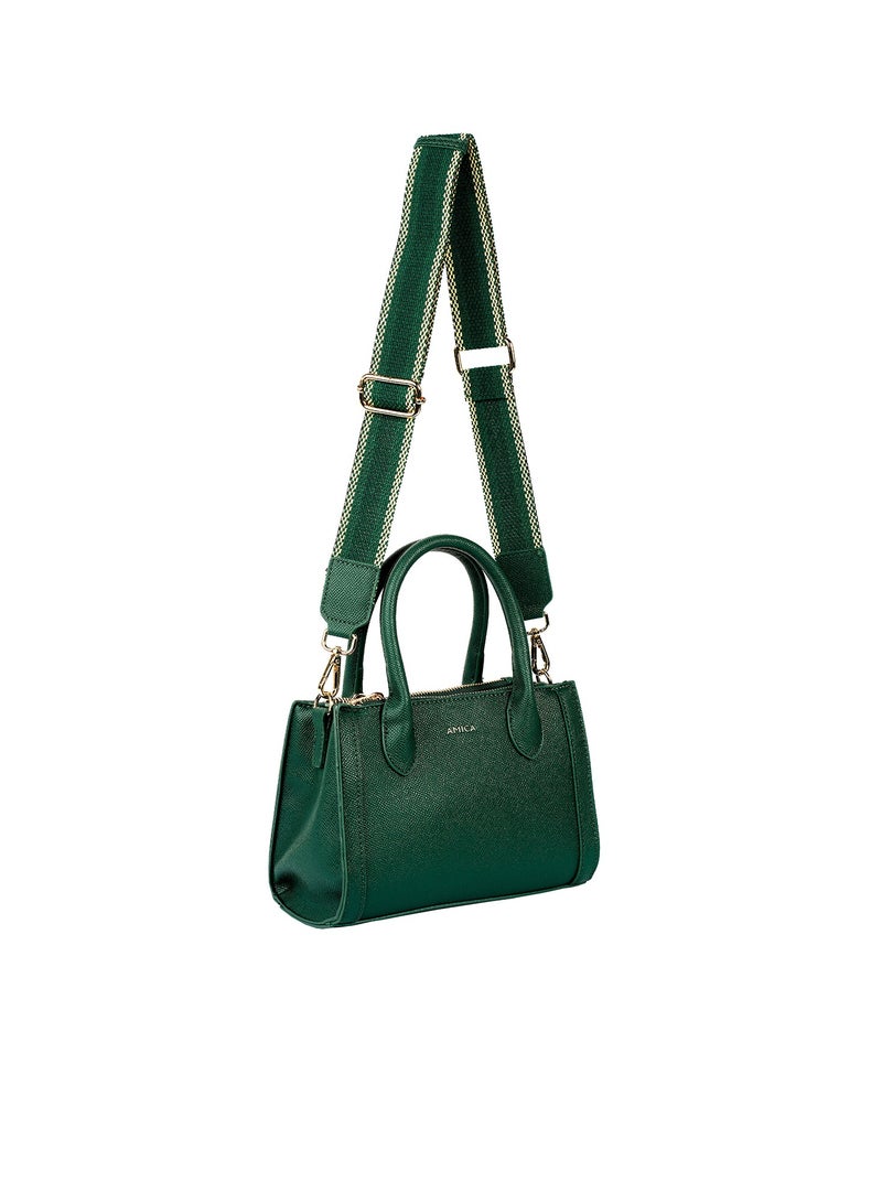 Elora Women's Leather Women's Shoulder Crossbody Bag with Woven Strap