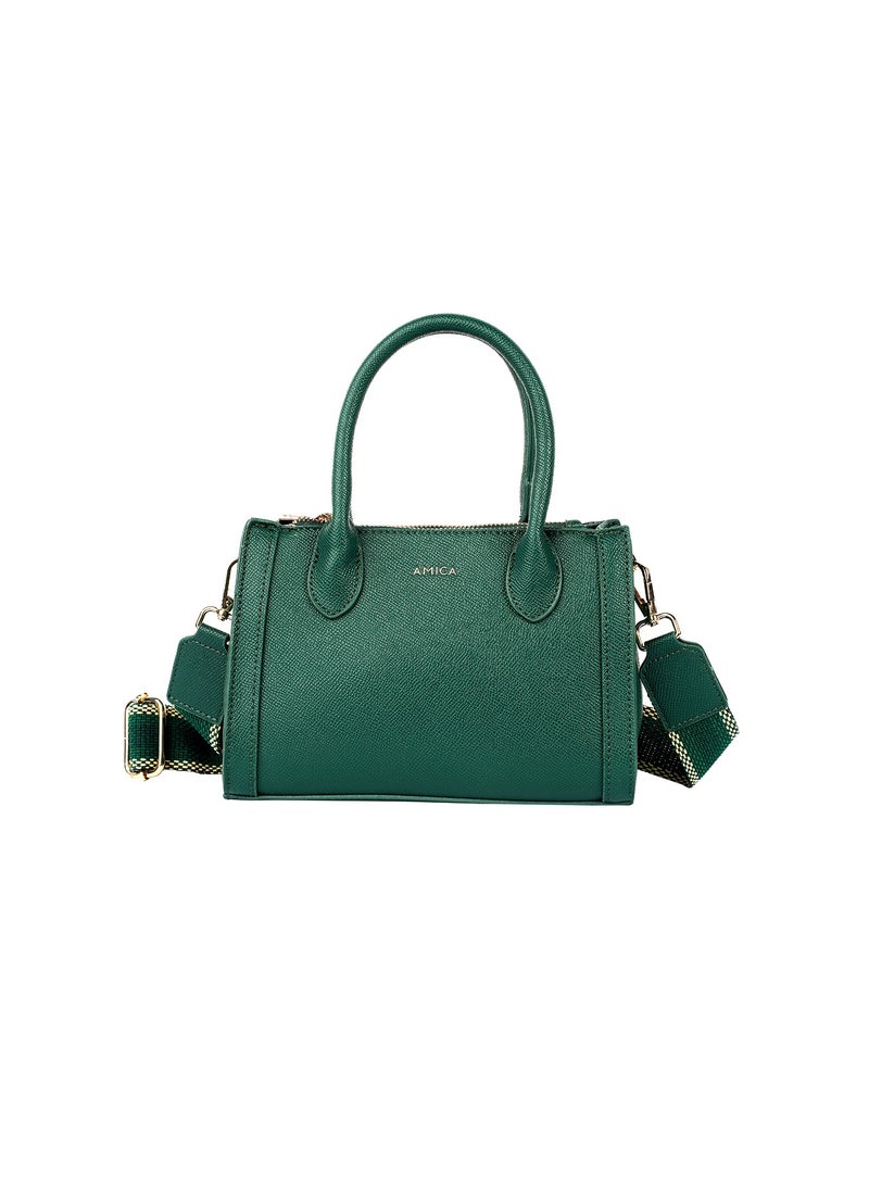 Elora Women's Leather Women's Shoulder Crossbody Bag with Woven Strap