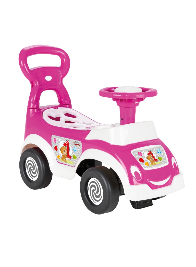 Pilsan My Cute First Car With Shape Sorter Pink - Ride On Car - Suitable For Girls Ages 18 Month to 3 Years - Best Birthday Gift For 2 Year Age