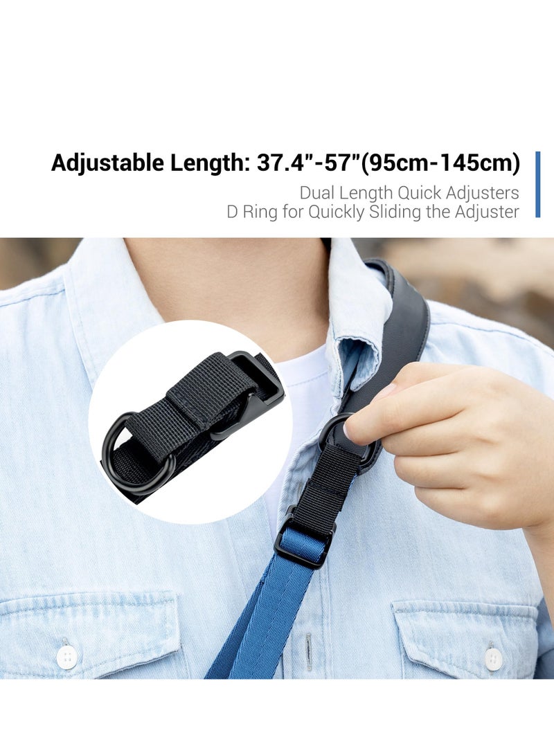 For JJC Camera Quick Shoulder Strap, Adjustable Camera Neck Belt Strap with Quick Release Plate, Anti-slip Camera Sling Strap, Suitable for Canon Sony Nikon Fuji Mirrorless Cameras (Blue)