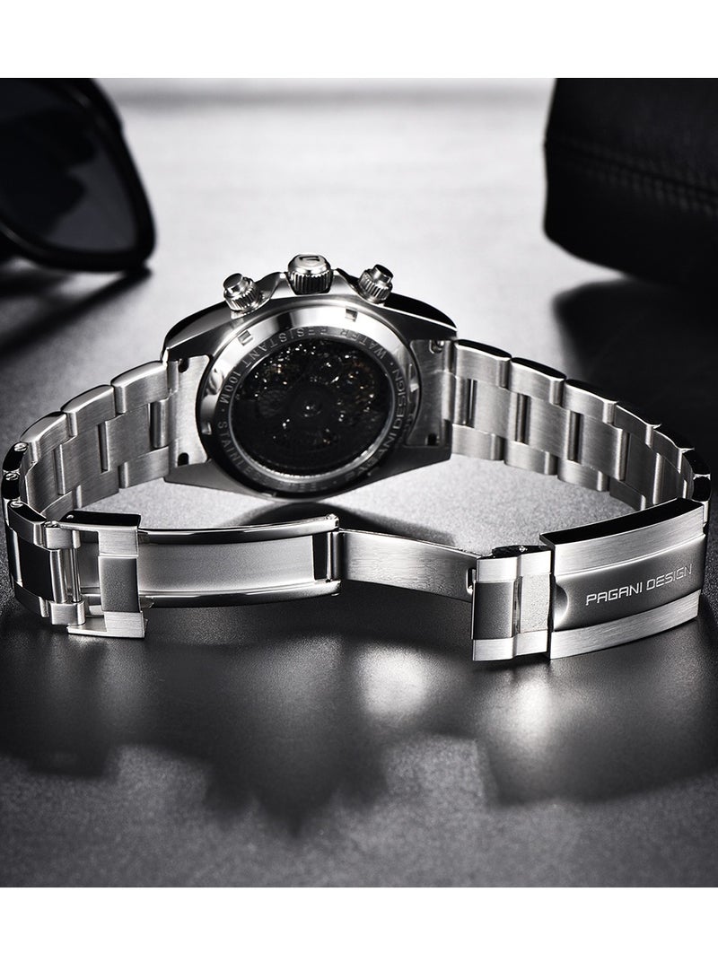 Men's Watches Automatic Skeleton Mechanical Stainless Steel Wrist Watch for Men