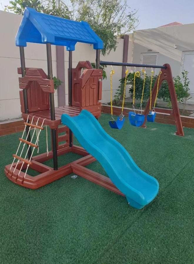 Kids Swing Slide Playset Plastic Commercial Playground Equipment Backyard