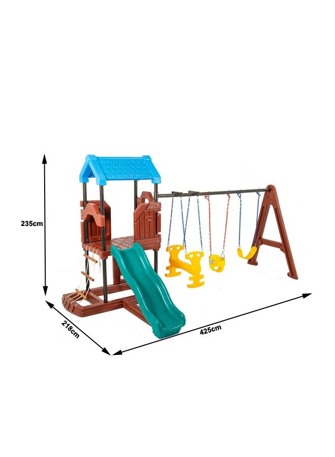 Kids Swing Slide Playset Plastic Commercial Playground Equipment Backyard