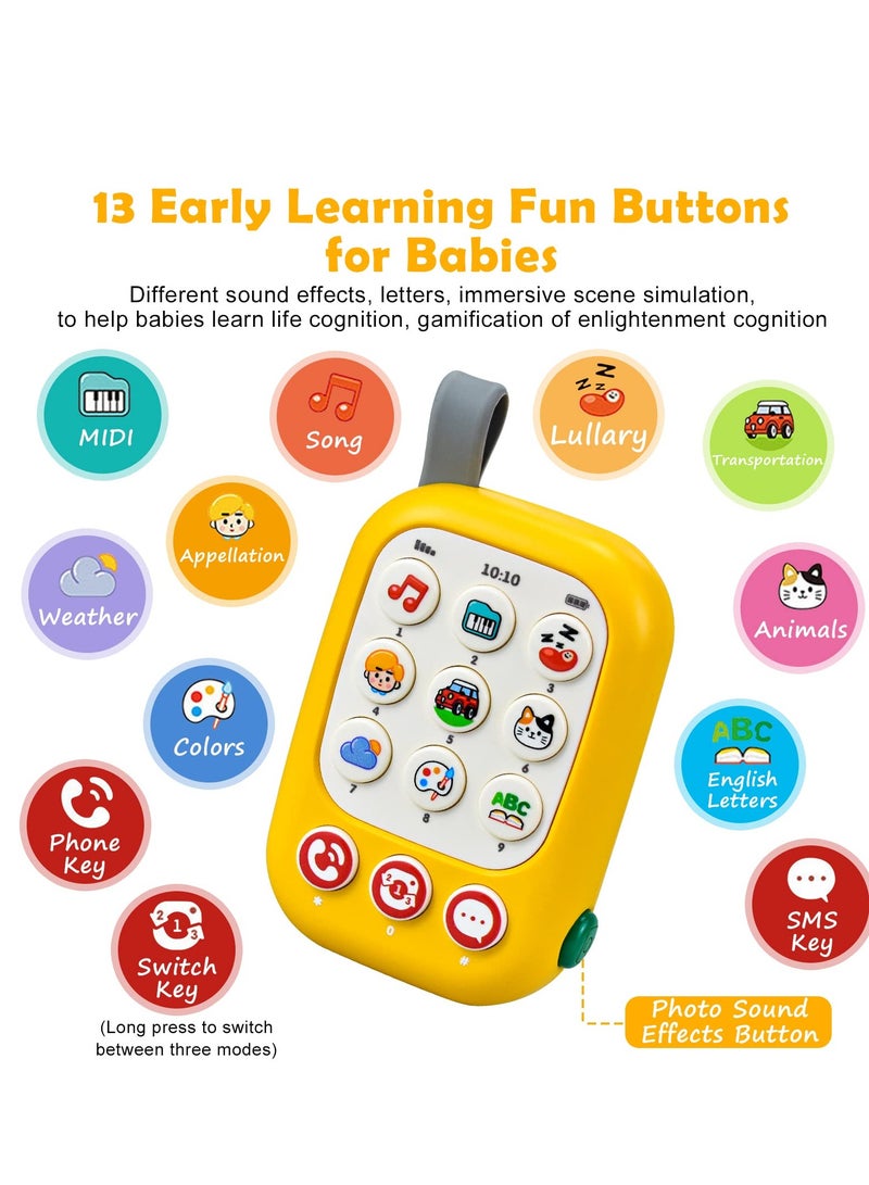 Kids Mobile Phone Soft and Safe Baby Toy Phone with Animal Sounds and Music,Toddler Phone