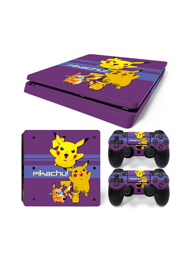 Console And Controller Sticker Set For PlayStation 4 Slim Pikachu