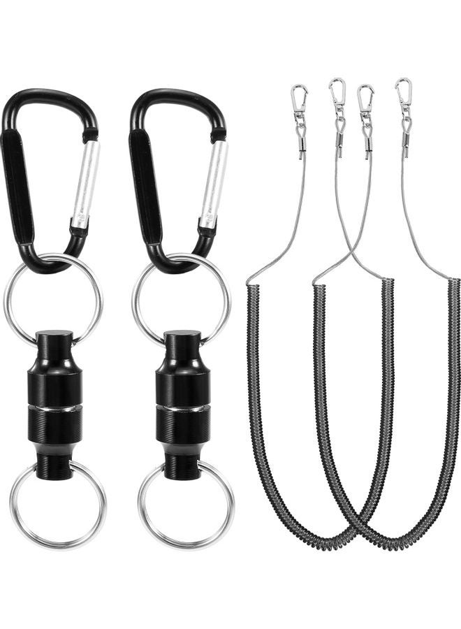 2-Piece Magnetic Net Release Holder With Coiled Lanyard