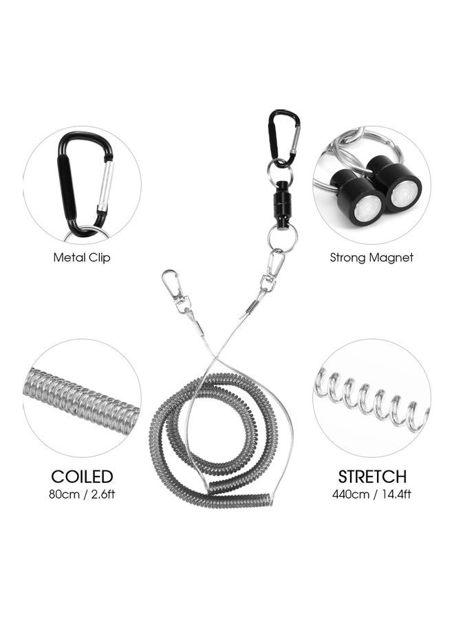 2-Piece Magnetic Net Release Holder With Coiled Lanyard