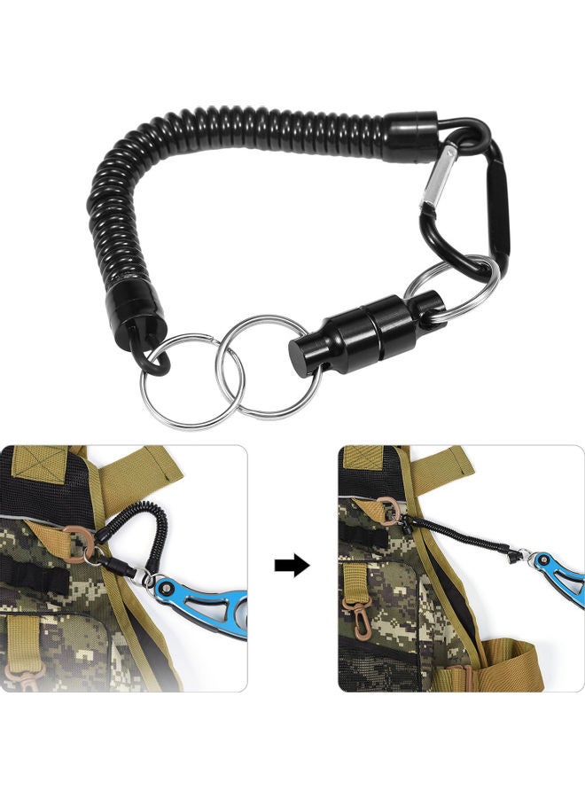 2-Piece Magnetic Net Release Holder With Coiled Lanyard