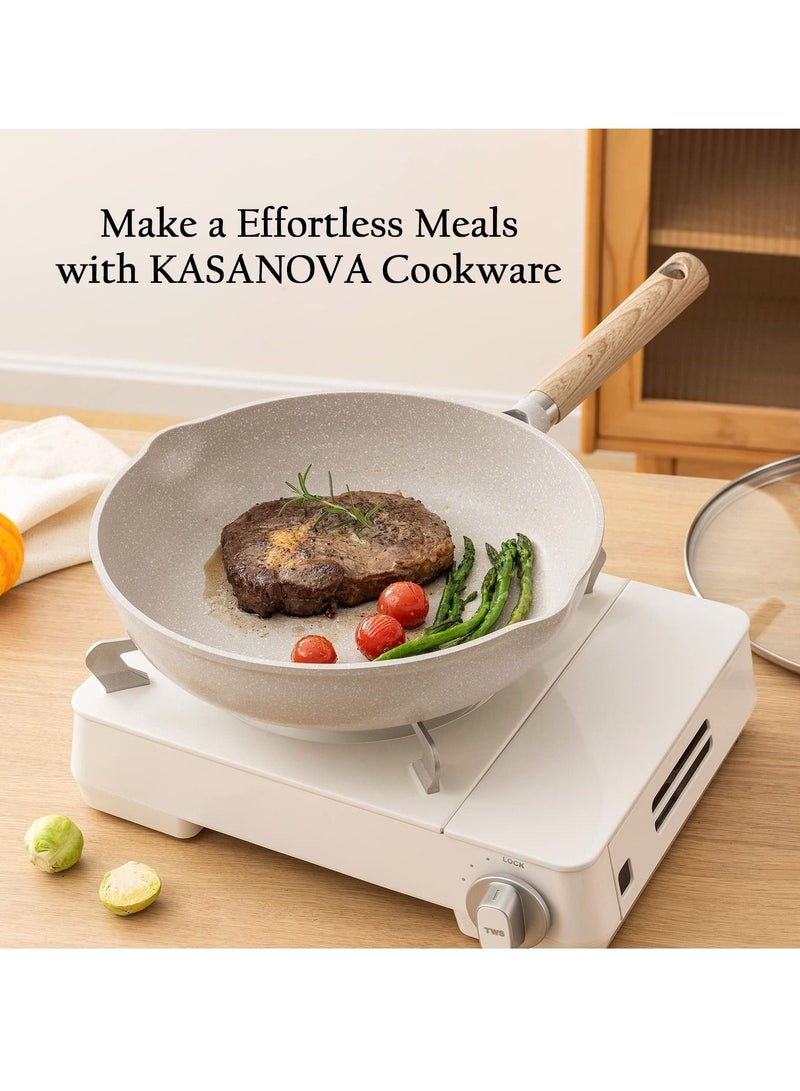 7-Piece Cook Set,  Saucepans 18/24/28 cm with Airtight Lids, 24cm Frying Pans, All Heat Sources Including Induction