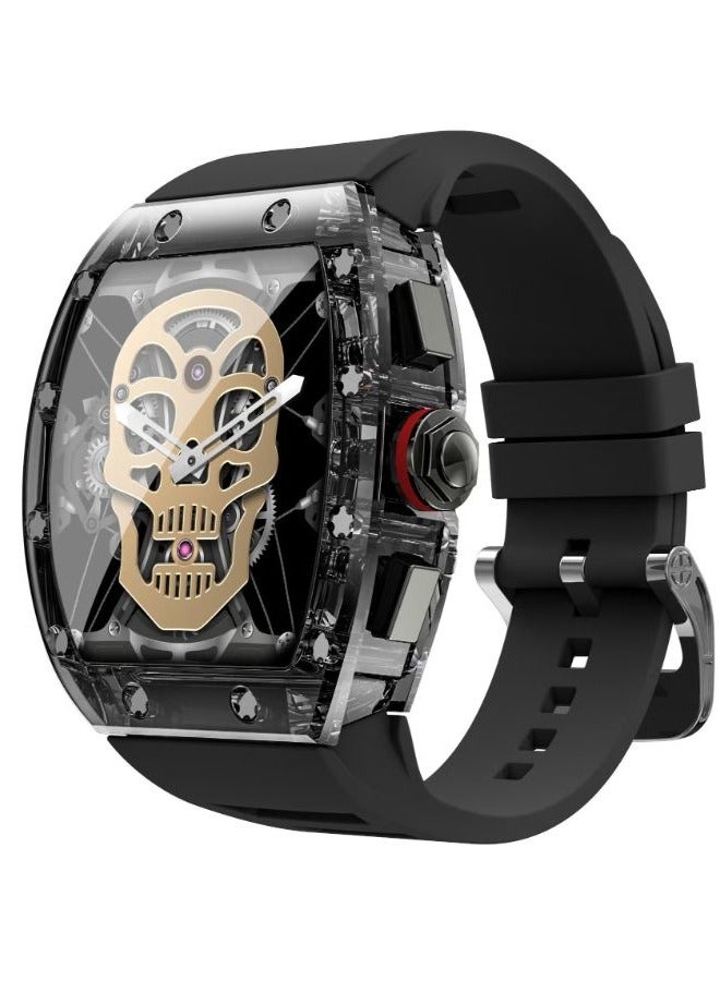 YD5 Waterproof Pure Black Sports Smart Watch For Men`s, Crystal Shell Appearance, Richard Style, Multi Languages, Sports Record, Offline Payment And NFC Card Access Function