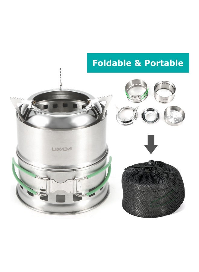 Folding Stainless Steel Camping Stove 14.40 x 9.00 x 14.00cm