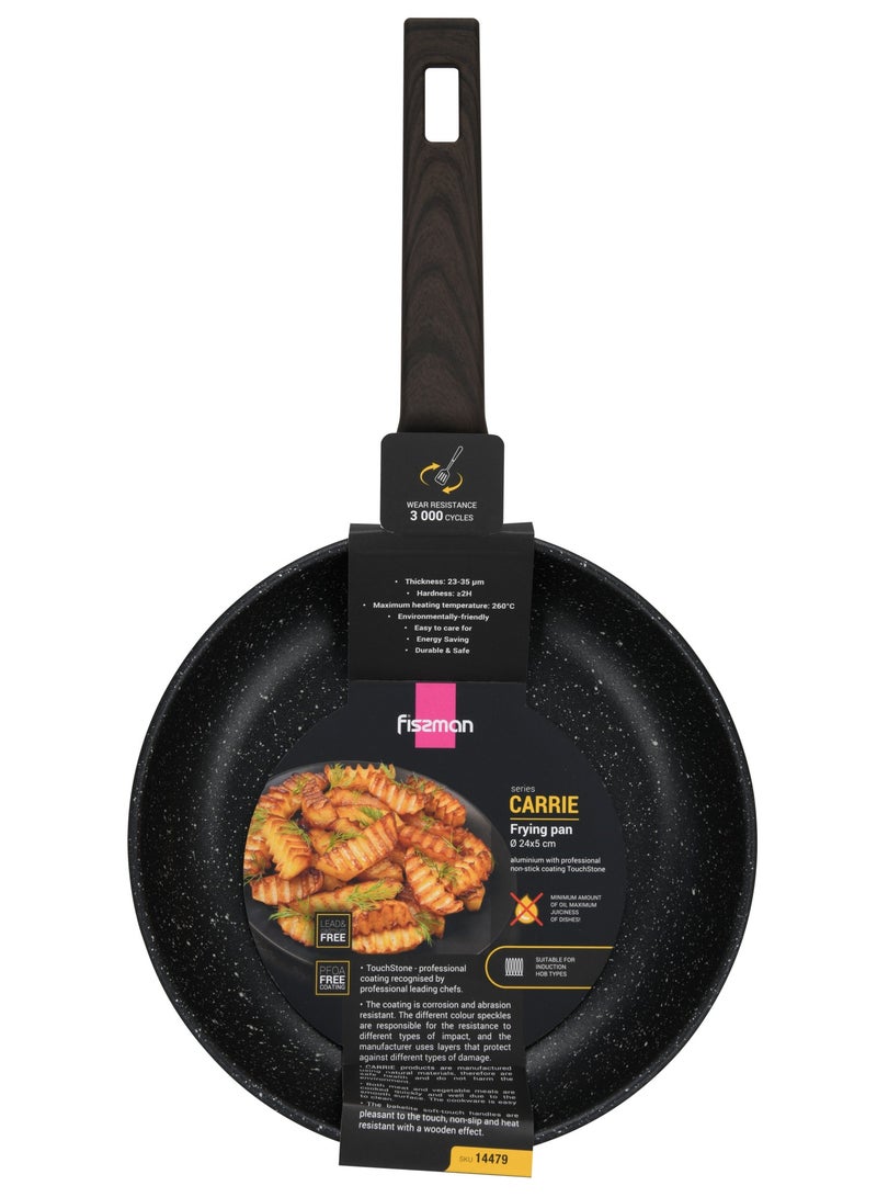 Frying Pan 24x5cm Carrie Aluminum with Induction Bottom