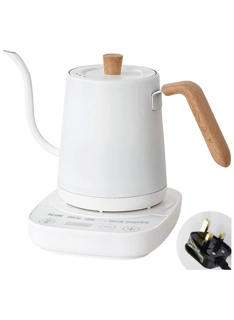 Coffee Pot 900ml Ultra-fast Boiling Hot Water Kettle Stainless Steel Electric Kettle Automatic Temperature Control Constant Temperature 1000w Rapid Heating (white)