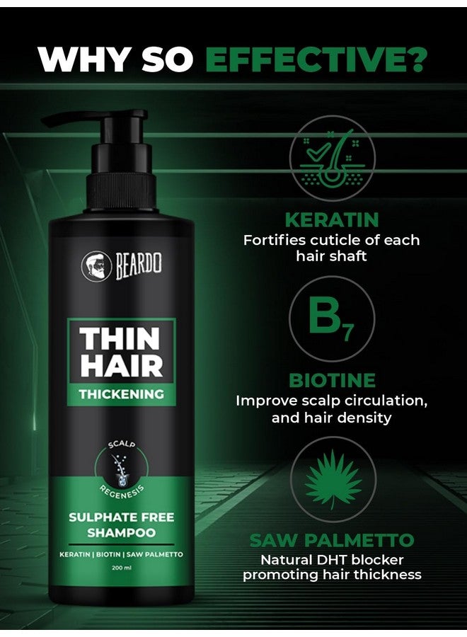 Hair Thickening Sulphate Free Shampoo 200 Ml ; Shampoo For Men ; Sulphate And Paraben Free Shampoo ; For Strong & Thick Hair