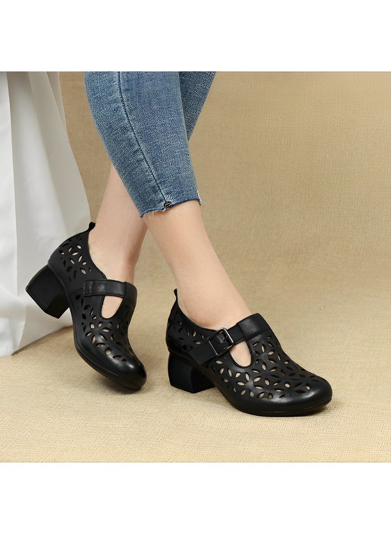 Women's Mules Sandals Slip on Casual Shoes Comfortable Closed Toe Dressy Wedge Mule Breathable Wedge Sandals Summer Sandals for Walking