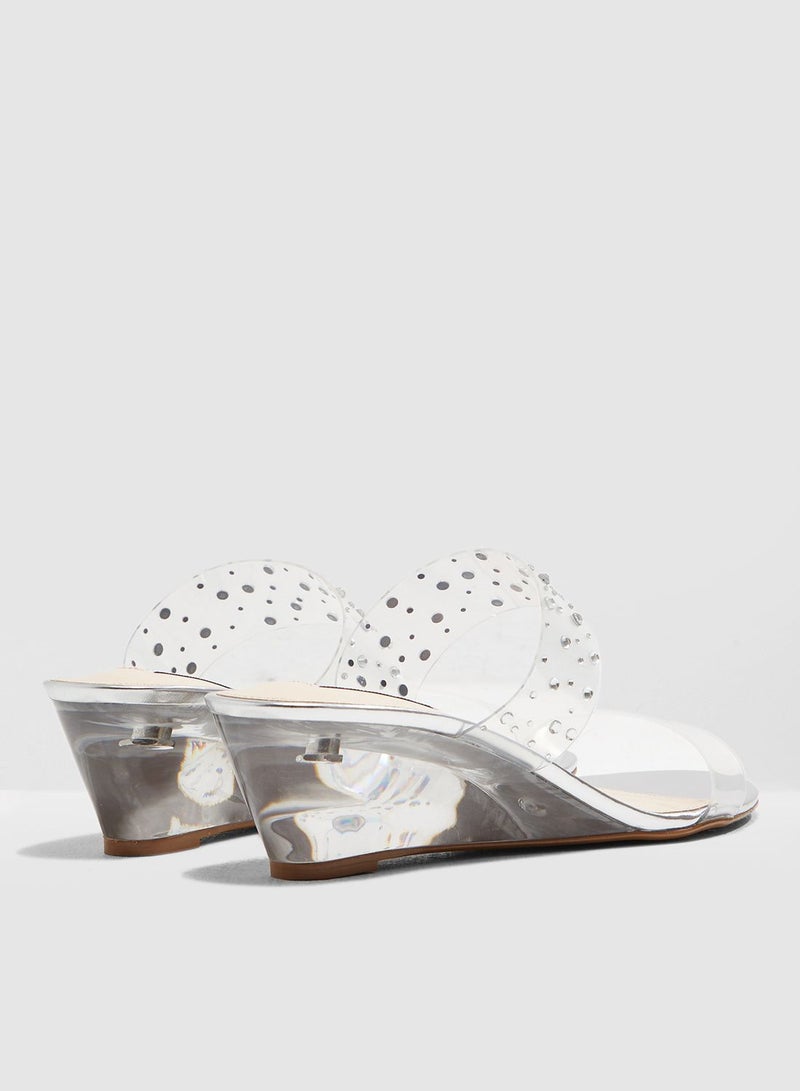 Vana Wedge Sandal-Silver