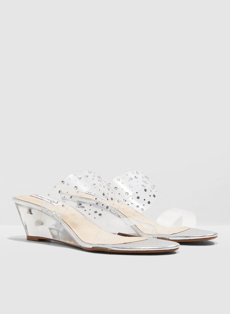 Vana Wedge Sandal-Silver