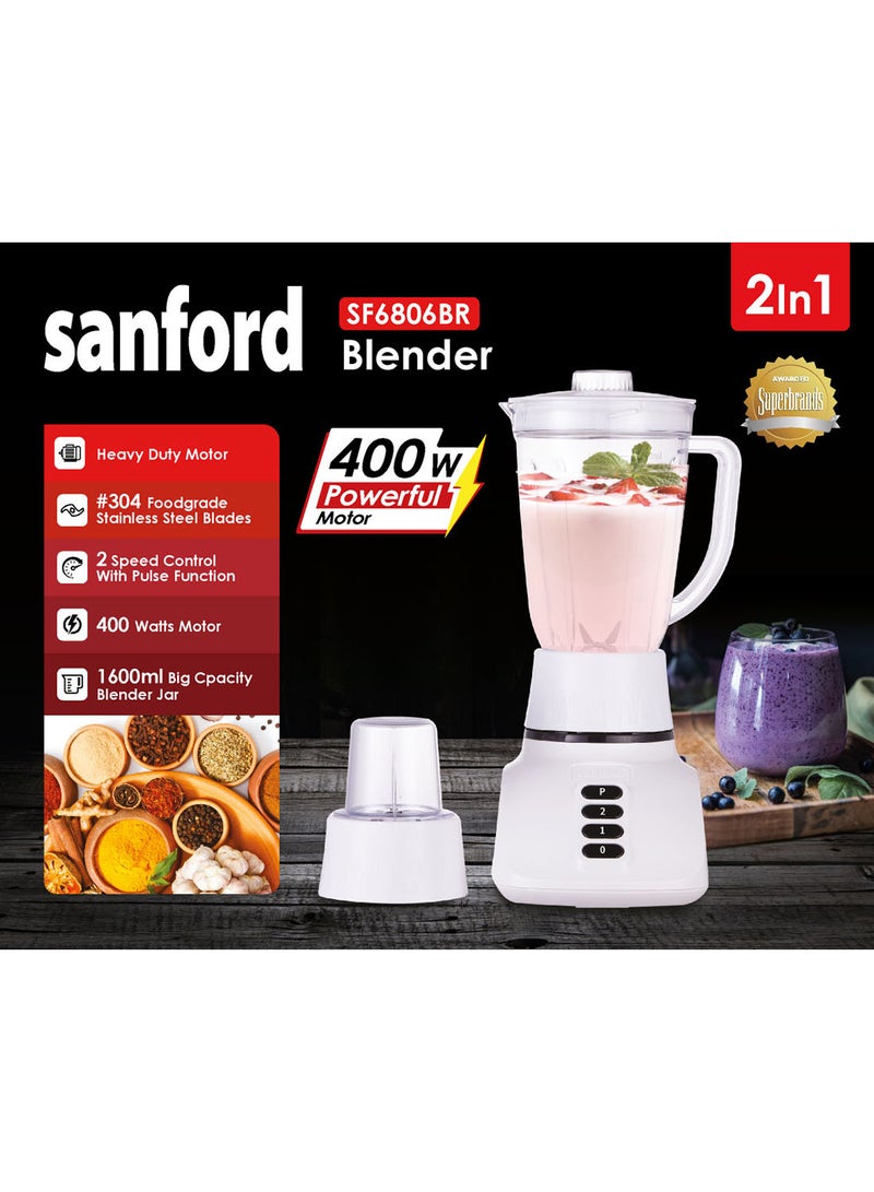SANFORD 2 IN 1 BLENDER 400 WATTS 1.6 LITRE 1.6 L 400 W SF6806BR BS Multicolour
