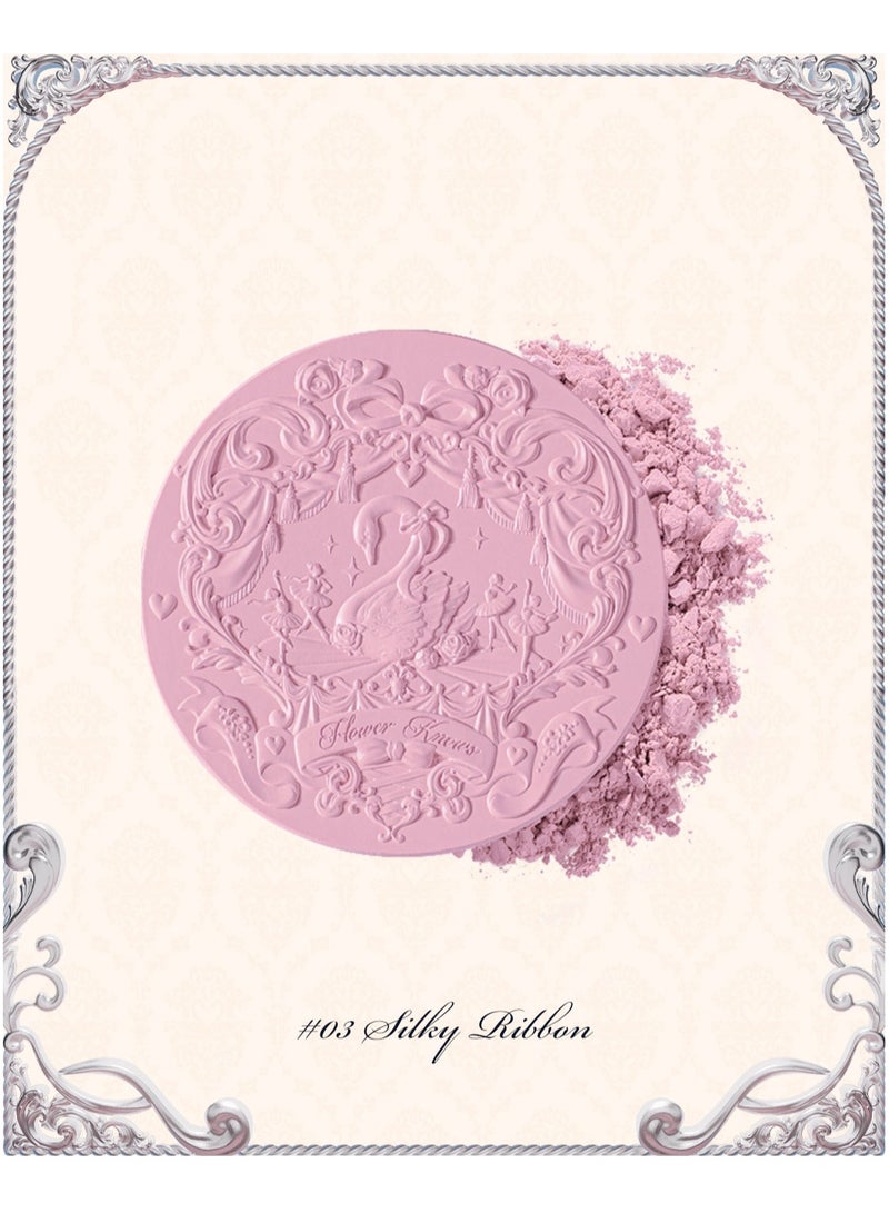 Swan Ballet Embossed Blush, Flocked Mist Embossed Cheek, Inflated Color, Matte, Classic Makeup - 5g (03 Silky Ribbon)