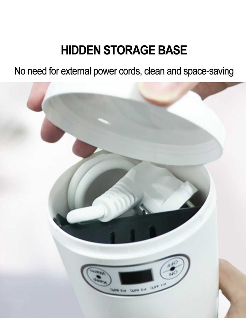Travel Kettle Electric Small - Portable for Mini Hot Water Boiler/Maker/Warmer/Heater Tea Size One Cup Bottle/Thermos Boil Single/Personal, White