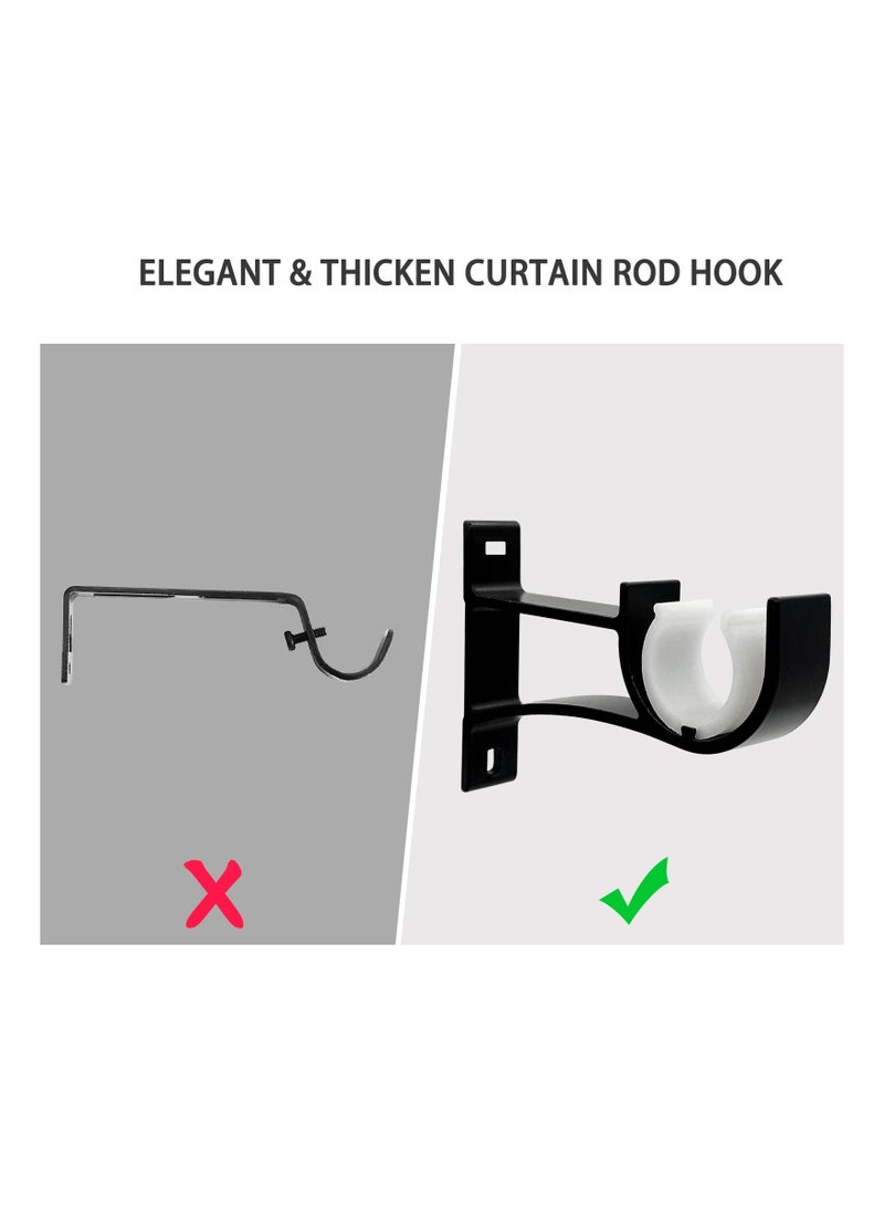 Curtain Rod Bracket Heavy Duty Curtain Rod Holders for Drapes Wall Heavy Duty KASTWAVE Single Decorative Drapery Rod Hooks Hanger