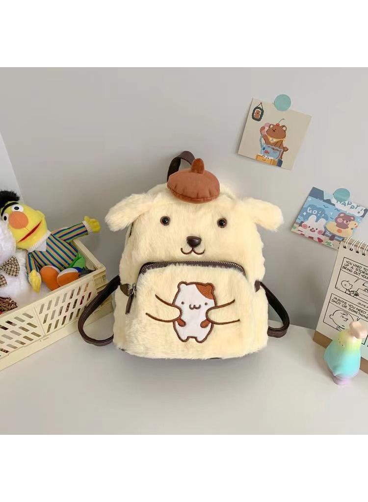 Pom Pom Purin Cartoon Plush Backpack Student Sweet Style Large Capacity Backpack Anime Backpack