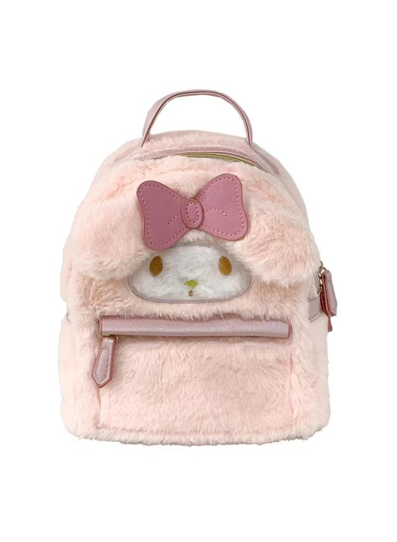 Kawaii MyMelody Sanrio Cartoon Plush Backpack Student Sweet Style Large Capacity Backpack Anime Backpack