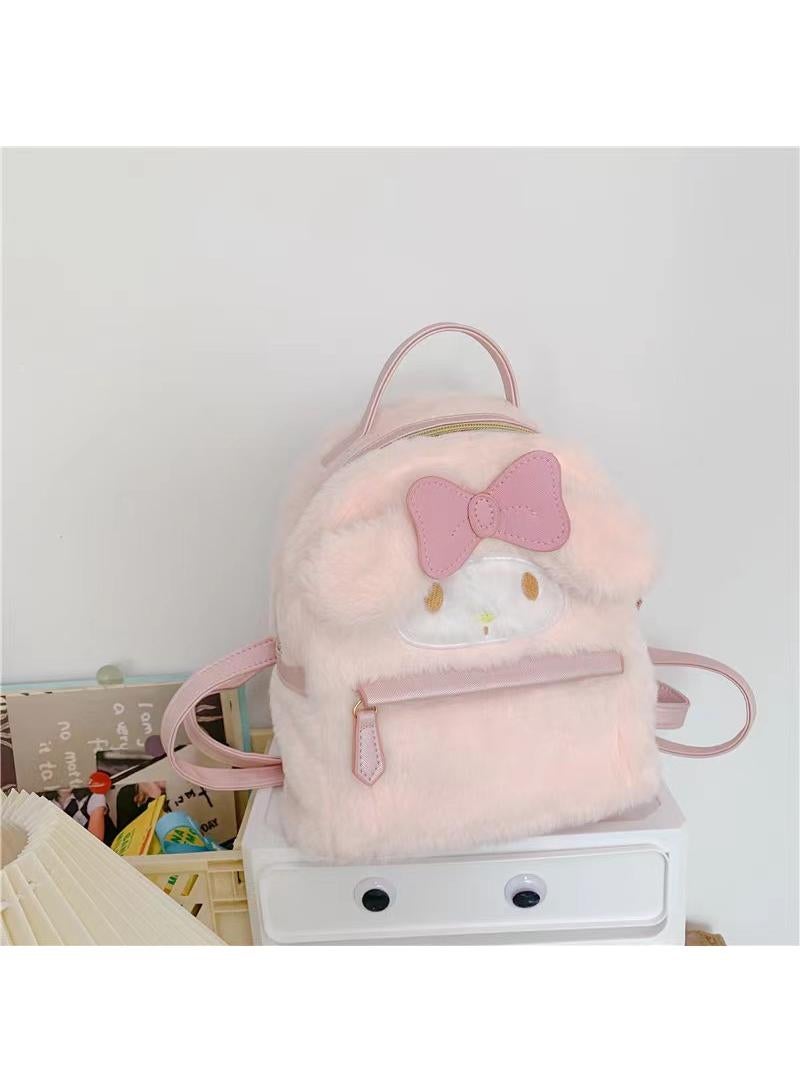 Kawaii MyMelody Sanrio Cartoon Plush Backpack Student Sweet Style Large Capacity Backpack Anime Backpack