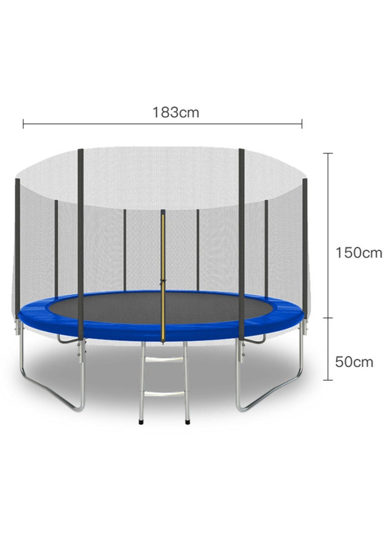 Trampoline For Kids with Safety Fence Protection Net Fitness Bounce Net Outdoor Jumping Bed Parent-child Game Fitness Equipment 6FT