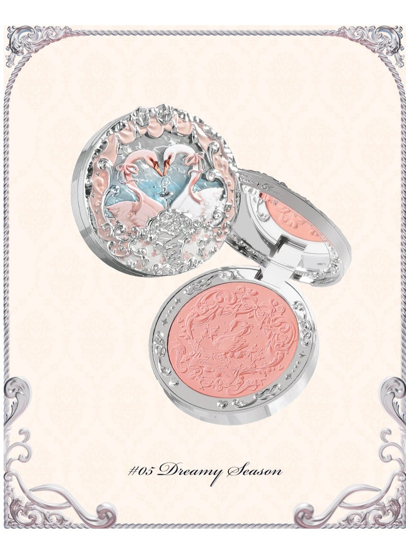 Swan Ballet Embossed Blush, Flocked Mist Embossed Cheek, Inflated Color, Matte, Classic Makeup - 5g (05 Dreamy Season)