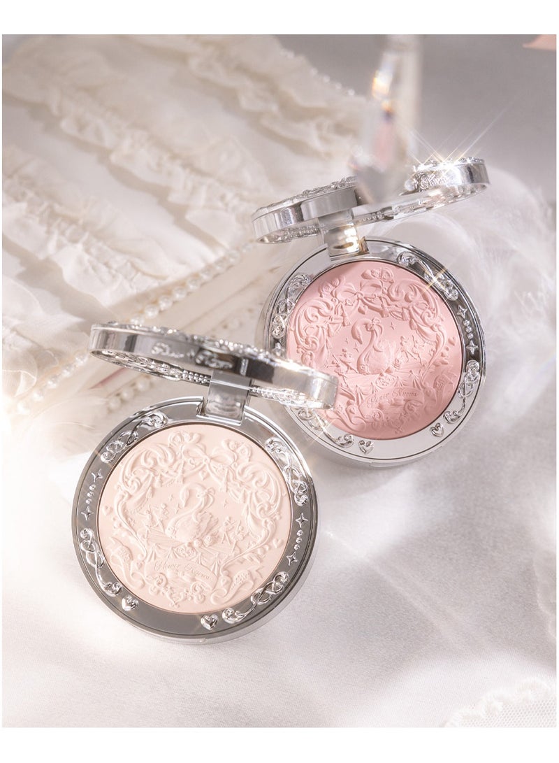 Swan Ballet Embossed Blush, Flocked Mist Embossed Cheek, Inflated Color, Matte, Classic Makeup - 5g (02 Romanticism)