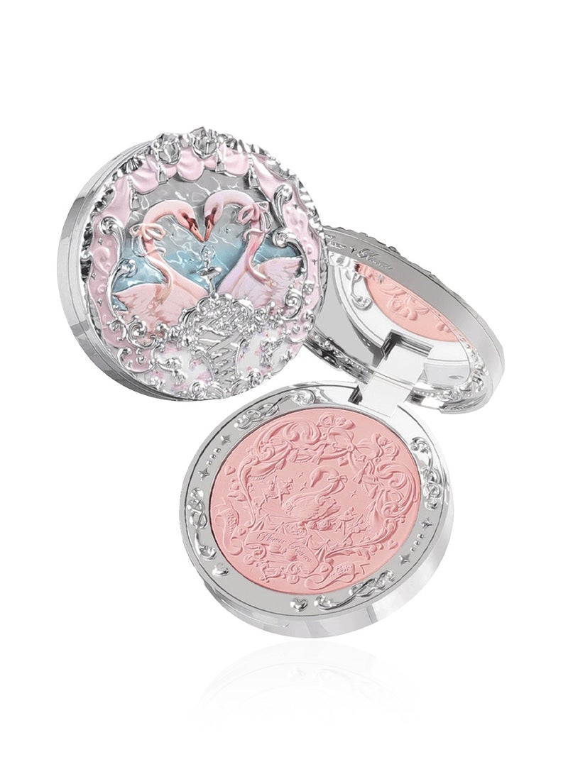 Swan Ballet Embossed Blush, Flocked Mist Embossed Cheek, Inflated Color, Matte, Classic Makeup - 5g (02 Romanticism)