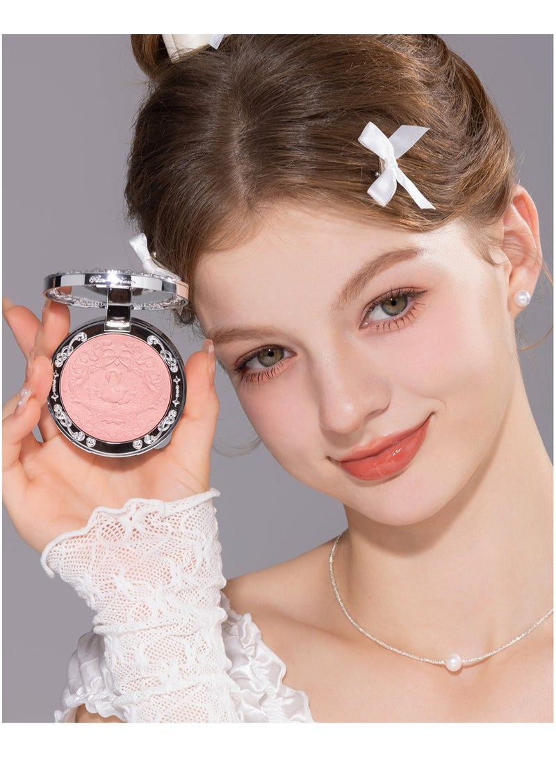 Swan Ballet Embossed Blush, Flocked Mist Embossed Cheek, Inflated Color, Matte, Classic Makeup - 5g (02 Romanticism)