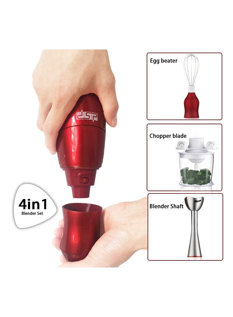 Household Electric Hand Blender 4 in 1 Blender Set with Stainless Steel Blades