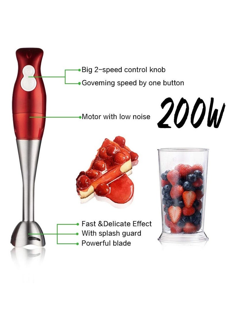 Household Electric Hand Blender 4 in 1 Blender Set with Stainless Steel Blades