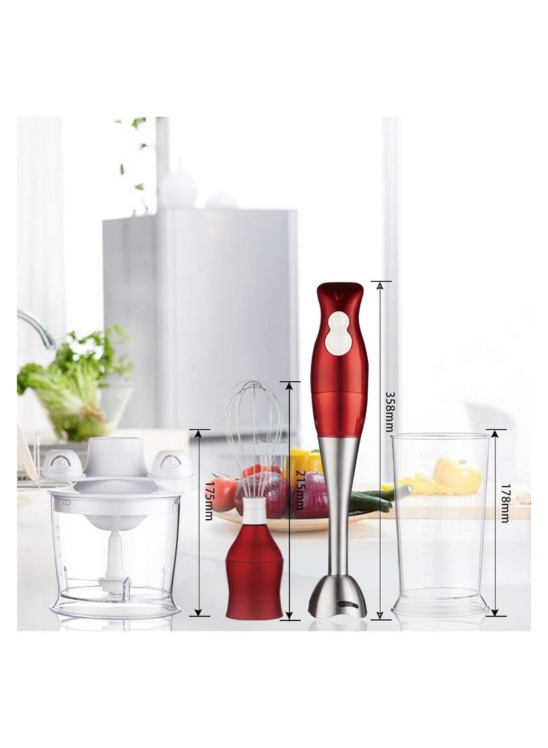 Household Electric Hand Blender 4 in 1 Blender Set with Stainless Steel Blades