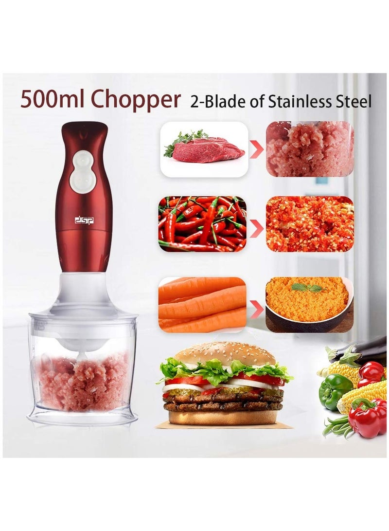 Household Electric Hand Blender 4 in 1 Blender Set with Stainless Steel Blades