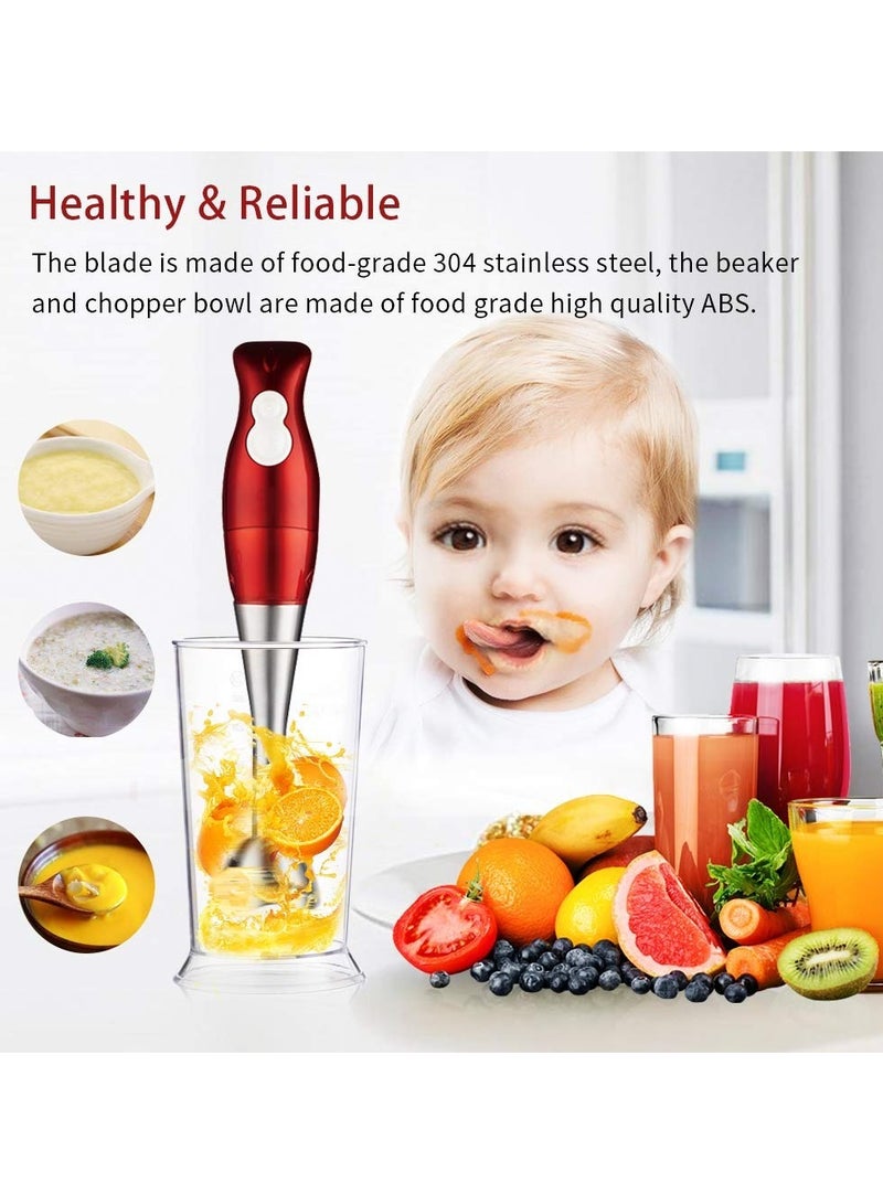 Household Electric Hand Blender 4 in 1 Blender Set with Stainless Steel Blades