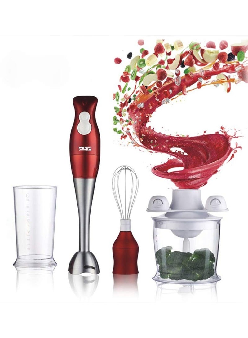 Household Electric Hand Blender 4 in 1 Blender Set with Stainless Steel Blades