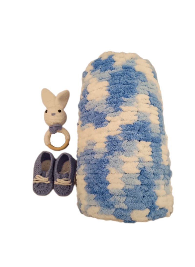 Pikkaboo-HeavenlyHugs Mr. Rabbit Crochet Teether, Booties, and Blanket Set
