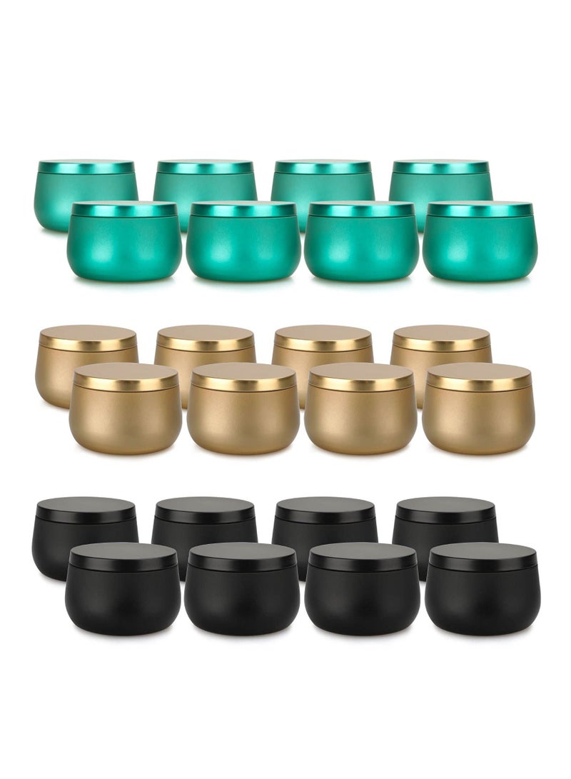Candle Tins, 8 oz Making Jars, Dry Storage, Mini DIY Party Supplies, Metal Travel Tins with Slip-On Lids, Lids Bulk, Arts, Crafts, Storage (24PCS)