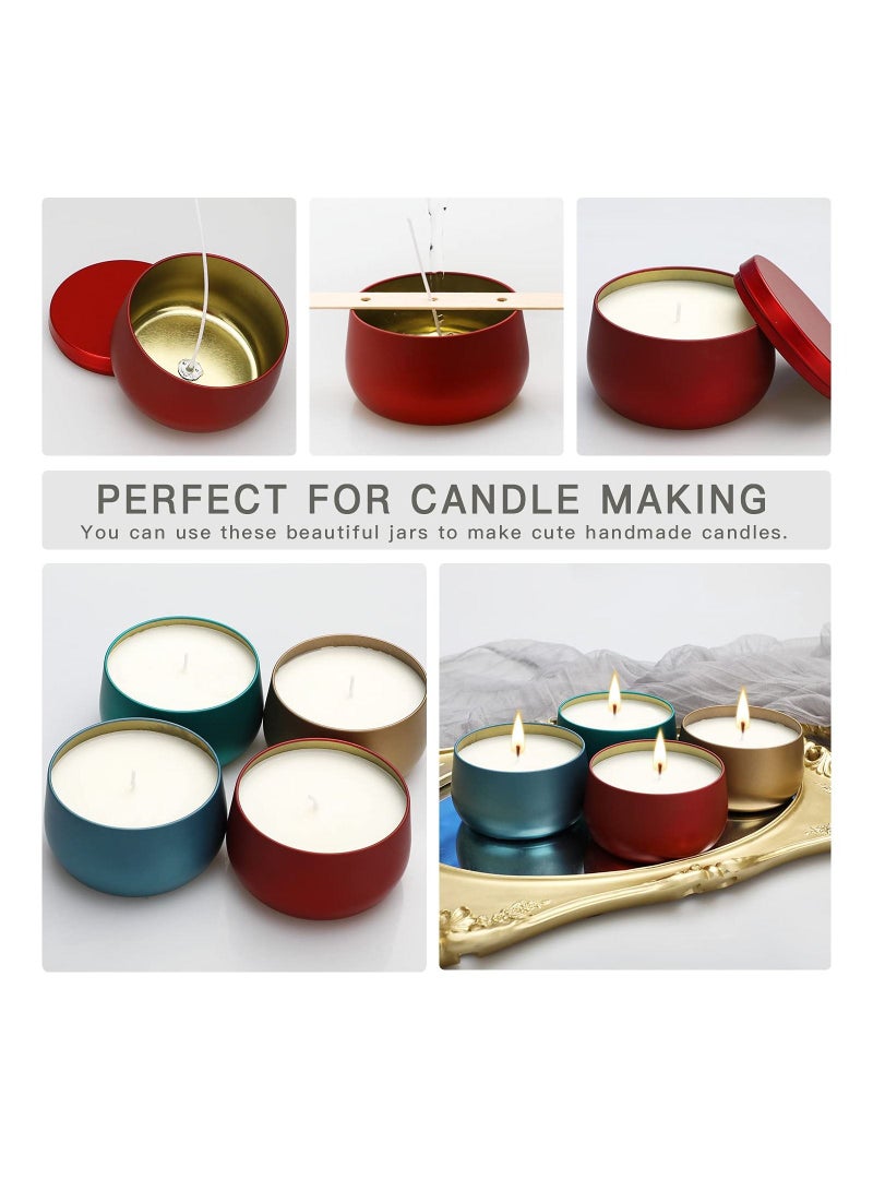 Candle Tins, 8 oz Making Jars, Dry Storage, Mini DIY Party Supplies, Metal Travel Tins with Slip-On Lids, Lids Bulk, Arts, Crafts, Storage (24PCS)