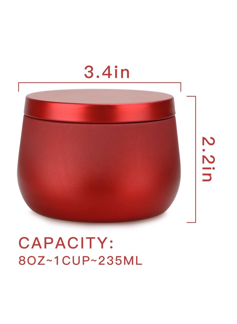 Candle Tins, 8 oz Making Jars, Dry Storage, Mini DIY Party Supplies, Metal Travel Tins with Slip-On Lids, Lids Bulk, Arts, Crafts, Storage (24PCS)