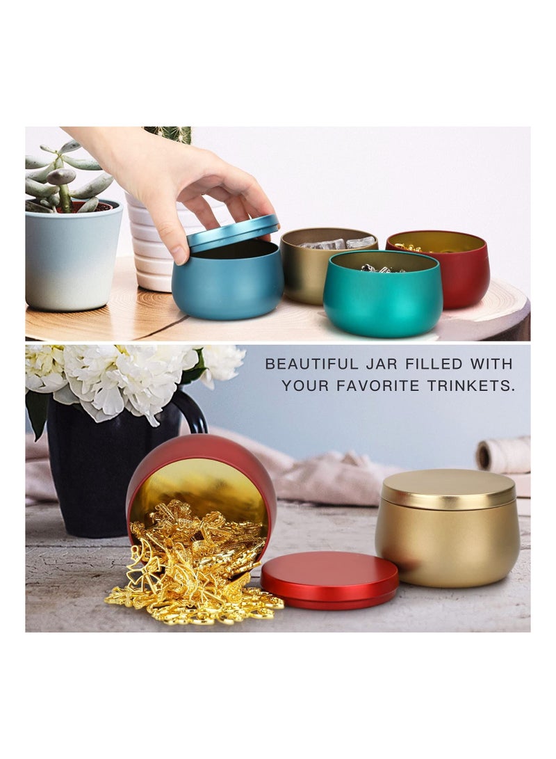 Candle Tins, 8 oz Making Jars, Dry Storage, Mini DIY Party Supplies, Metal Travel Tins with Slip-On Lids, Lids Bulk, Arts, Crafts, Storage (24PCS)