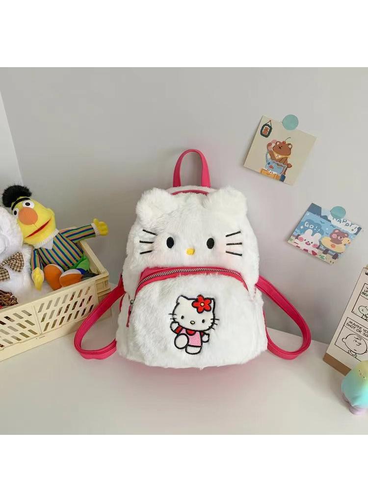 Hello Kitty Cartoon Plush Backpack Student Sweet Style Large Capacity Backpack Anime Backpack
